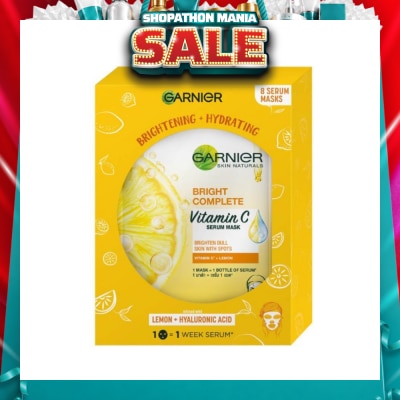GARNIER - Hydra Bomb Bright Complete Super Hydrating Brightening Serum Mask Sheets (For Dull Skin with Spots) 8s