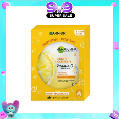 GARNIER - Hydra Bomb Bright Complete Super Hydrating Brightening Serum Mask Sheets (For Dull Skin with Spots) 8s image