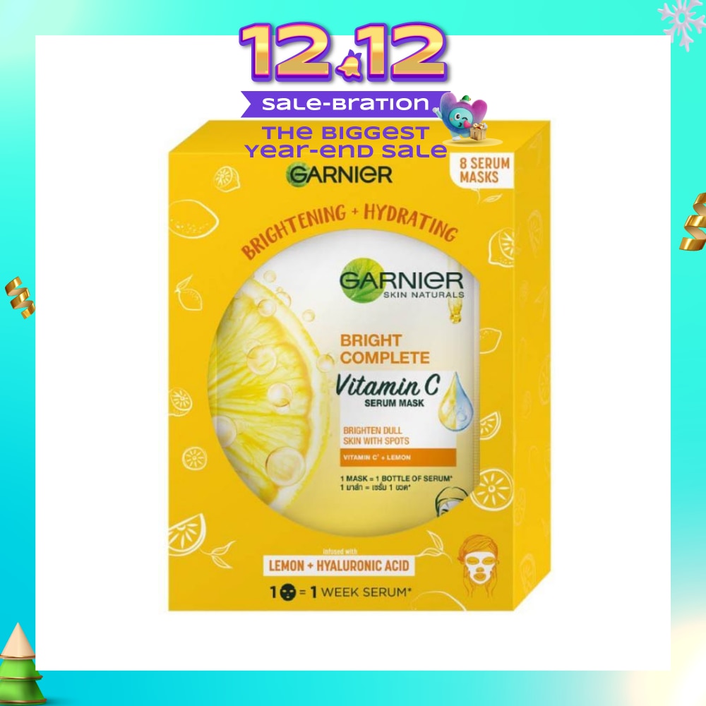 Hydra Bomb Bright Complete Super Hydrating Brightening Serum Mask Sheets (For Dull Skin with Spots) 8s