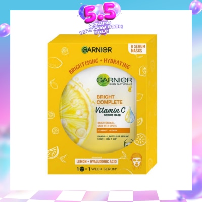 GARNIER - Hydra Bomb Bright Complete Super Hydrating Brightening Serum Mask Sheets (For Dull Skin with Spots) 8s