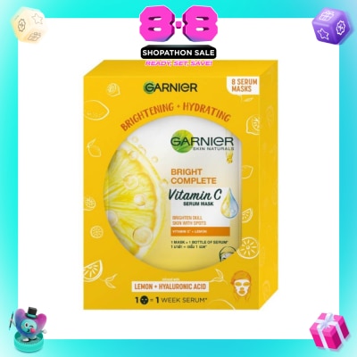GARNIER - Hydra Bomb Bright Complete Super Hydrating Brightening Serum Mask Sheets (For Dull Skin with Spots) 8s