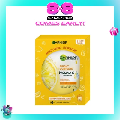 GARNIER - Hydra Bomb Bright Complete Super Hydrating Brightening Serum Mask Sheets (For Dull Skin with Spots) 8s