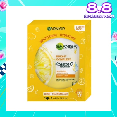 GARNIER Hydra Bomb Bright Complete Super Hydrating Brightening Serum Mask Sheets (For Dull Skin with Spots) 8s