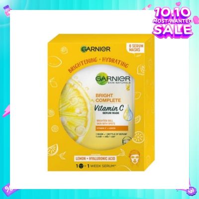 GARNIER Hydra Bomb Bright Complete Super Hydrating Brightening Serum Mask Sheets (For Dull Skin with Spots) 8s