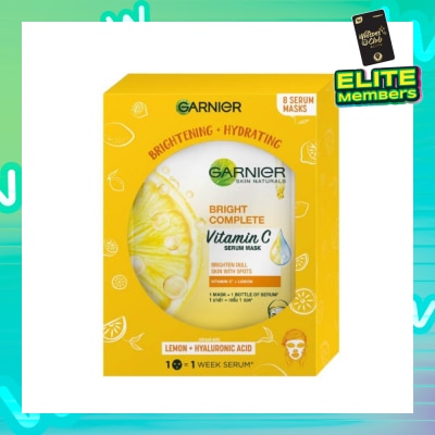 GARNIER Hydra Bomb Bright Complete Super Hydrating Brightening Serum Mask Sheets (For Dull Skin with Spots) 8s