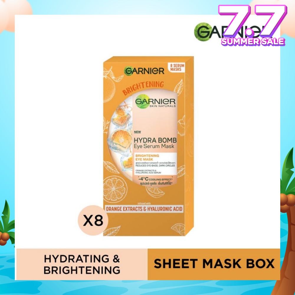 Hydra Bomb Eye Serum Mask Brightening Eye Mask with Hyaluronnic Acid & Orange Extracts (Reduces Eye_bags Dark Circles) 8s