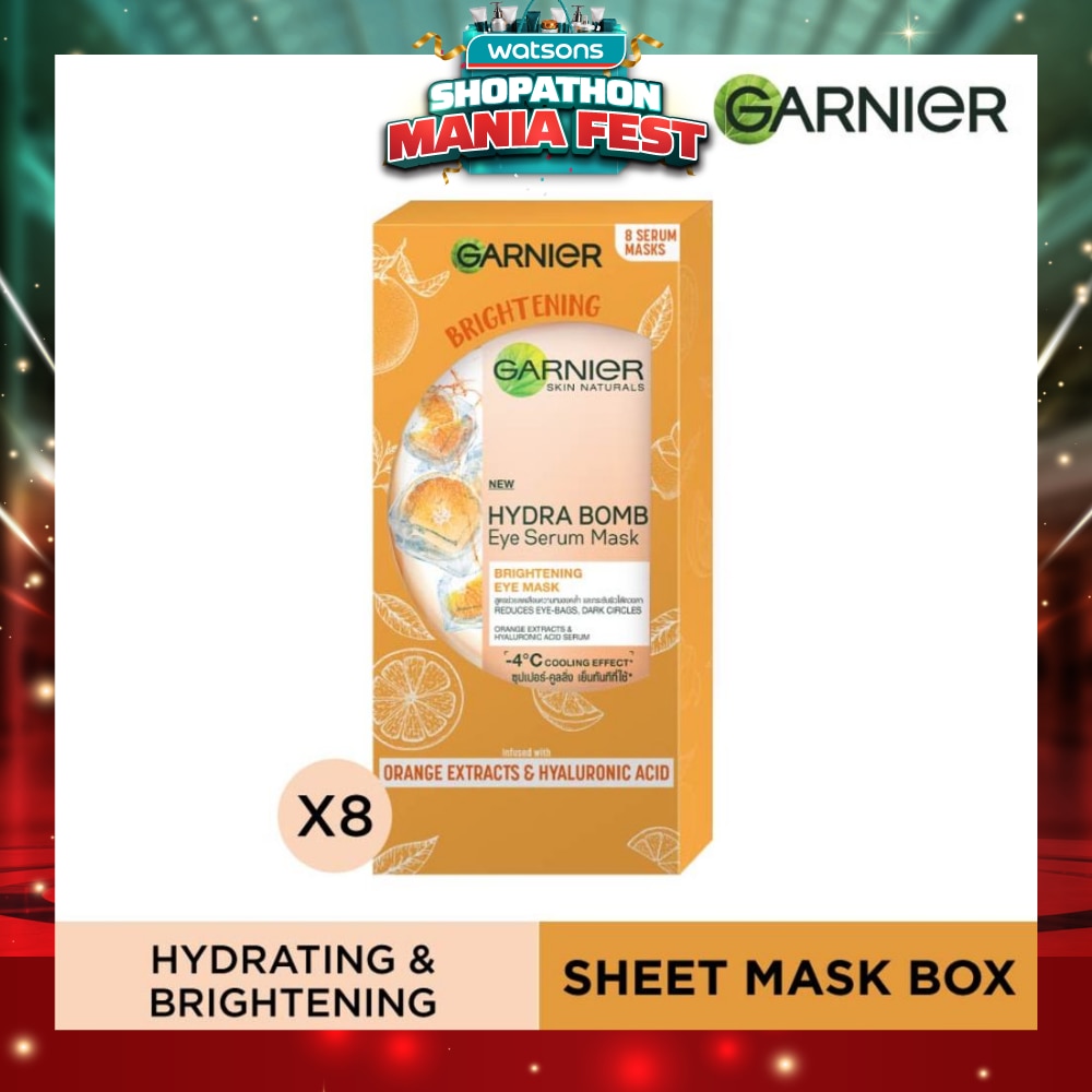 Hydra Bomb Eye Serum Mask Brightening Eye Mask with Hyaluronnic Acid & Orange Extracts (Reduces Eye_bags Dark Circles) 8s