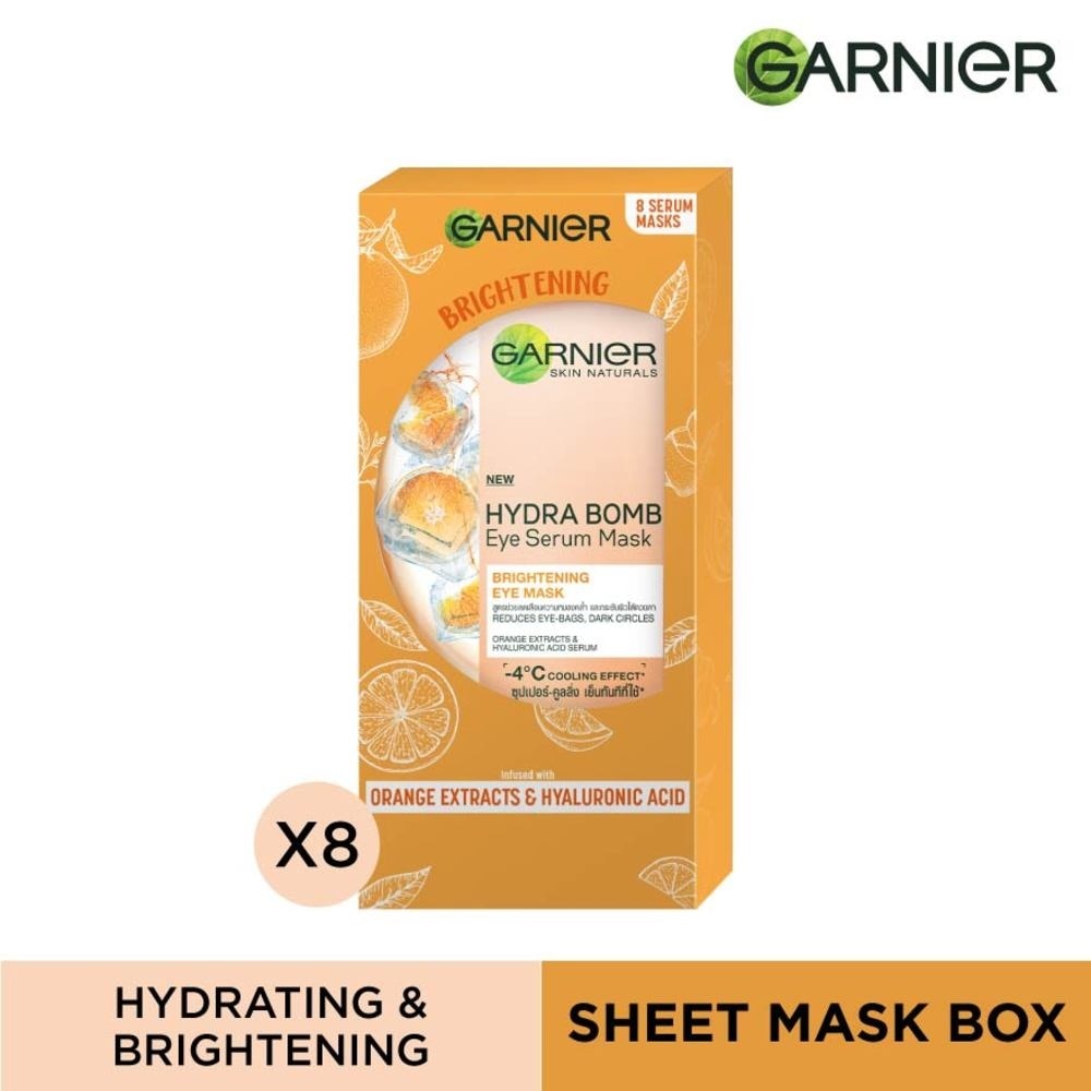 Hydra Bomb Eye Serum Mask Brightening Eye Mask with Hyaluronnic Acid & Orange Extracts (Reduces Eye_bags Dark Circles) 8s