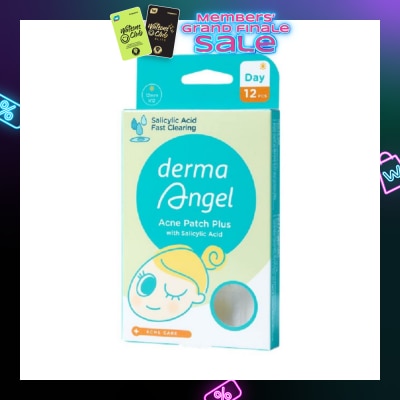 DERMA ANGEL Acne Patch Plus with Salicylic Acid Fast Clearing Ultra Thin Edge (Easy Removal) Day 12s