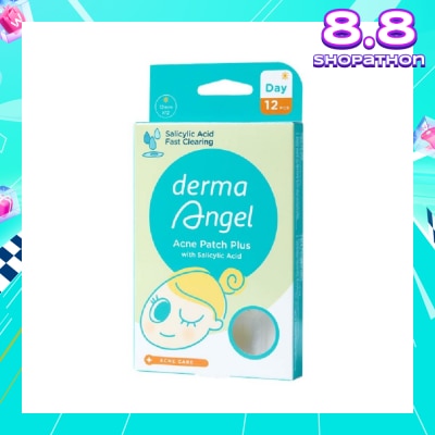 DERMA ANGEL Acne Patch Plus with Salicylic Acid Fast Clearing Ultra Thin Edge (Easy Removal) Day 12s