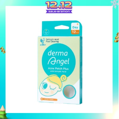 DERMA ANGEL Acne Patch Plus with Salicylic Acid Fast Clearing Ultra Thin Edge (Easy Removal) Day 12s