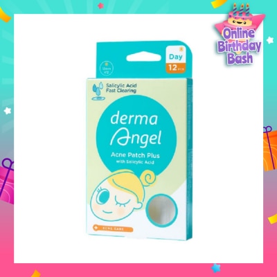 DERMA ANGEL Acne Patch Plus with Salicylic Acid Fast Clearing Ultra Thin Edge (Easy Removal) Day 12s