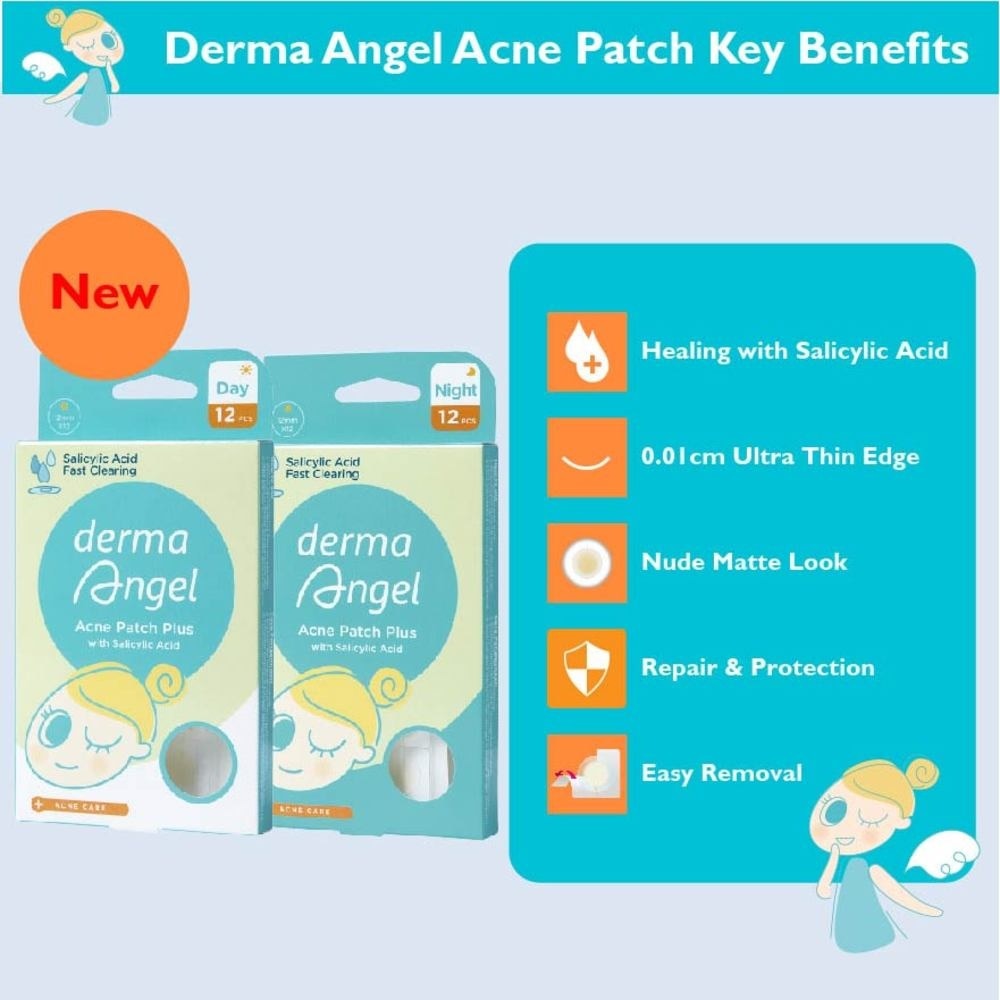 Acne Patch Plus with Salicylic Acid Fast Clearing Ultra Thin Edge (Easy Removal) Day 12s