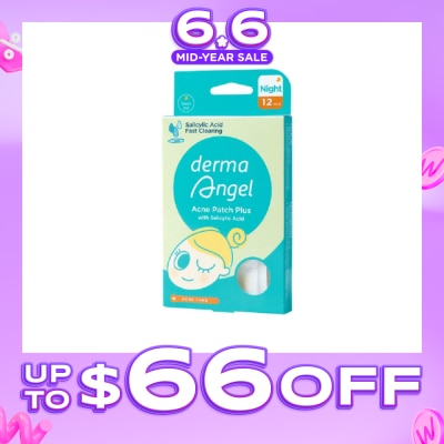 DERMA ANGEL - Acne Patch Plus with Salicylic Acid Fast Clearing Ultra Thin Edge (Easy Removal) Night 12s