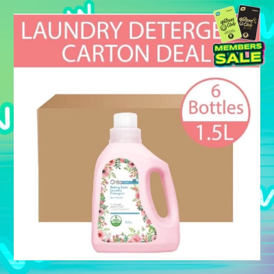 ORITA Eco-Friendly Coconut Soap Base Baking Soda Laundry Detergent Rose Scented 1.5L x 6s (per carton)