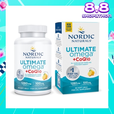NORDIC NATURALS Ultimate Omega + CoQ10 Dietary Supplment Softgel (To Support Cardiovascular Health) 60sUltimate Omega + CoQ10 60 Soft Gels