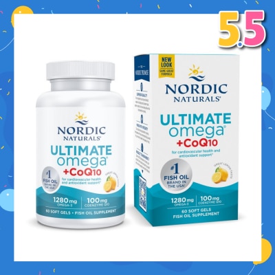 NORDIC NATURALS Ultimate Omega + CoQ10 Dietary Supplment Softgel (To Support Cardiovascular Health) 60sUltimate Omega + CoQ10 60 Soft Gels