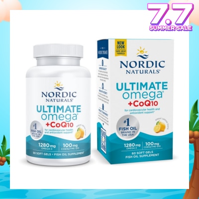 NORDIC NATURALS Ultimate Omega + CoQ10 Dietary Supplment Softgel (To Support Cardiovascular Health) 60sUltimate Omega + CoQ10 60 Soft Gels