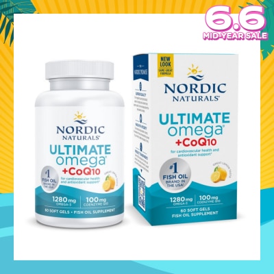 NORDIC NATURALS Ultimate Omega + CoQ10 Dietary Supplment Softgel (To Support Cardiovascular Health) 60sUltimate Omega + CoQ10 60 Soft Gels
