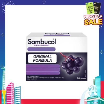 SAMBUCOL Black Elderberry Cold & Flu Aus Version 24 Capsules