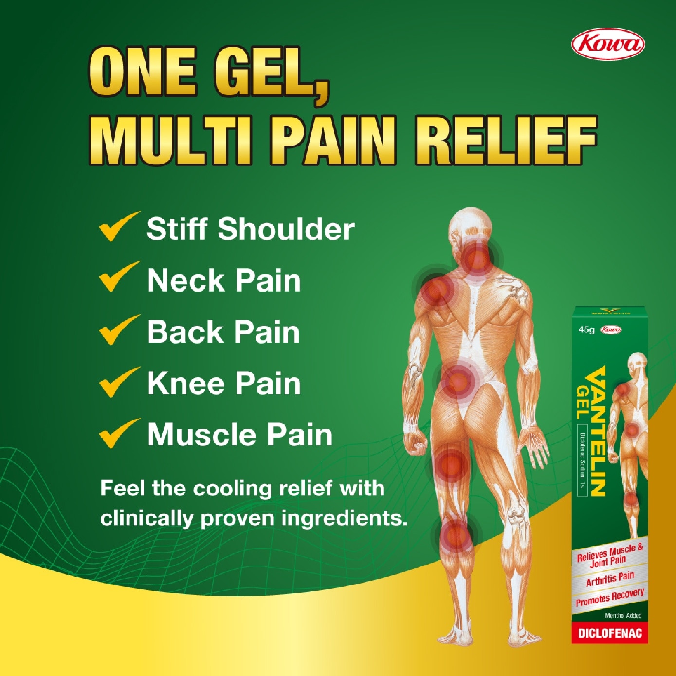 Diclofenac 1% Gel for Relief of Muscle and Joint Pain 45g