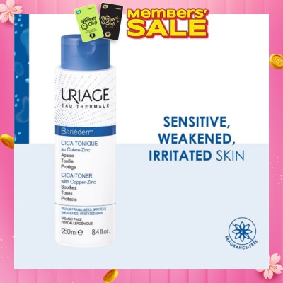 URIAGE Bariederm Cica Soothing Toner with Copper-Zinc (For Sensitive Weakened & Irritated Skin) 250ml