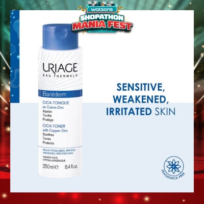 URIAGE - Bariederm Cica Soothing Toner with Copper-Zinc (For Sensitive Weakened & Irritated Skin) 250ml