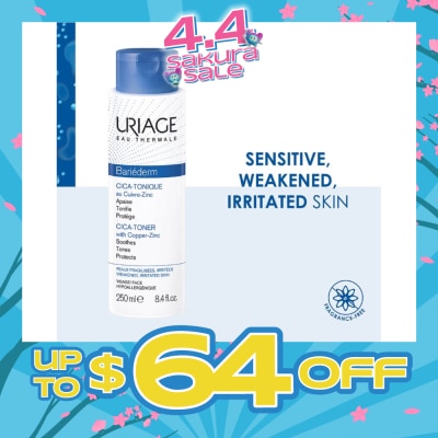 URIAGE - Bariederm Cica Soothing Toner with Copper-Zinc (For Sensitive Weakened & Irritated Skin) 250ml