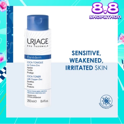 URIAGE Bariederm Cica Soothing Toner with Copper-Zinc (For Sensitive Weakened & Irritated Skin) 250ml