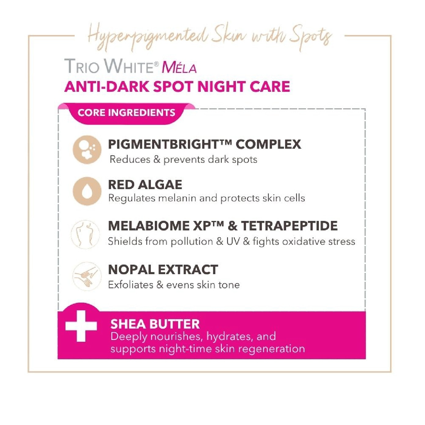 Trio White Mela Anti-Dark Spot Night Care Moisturiser 50ml