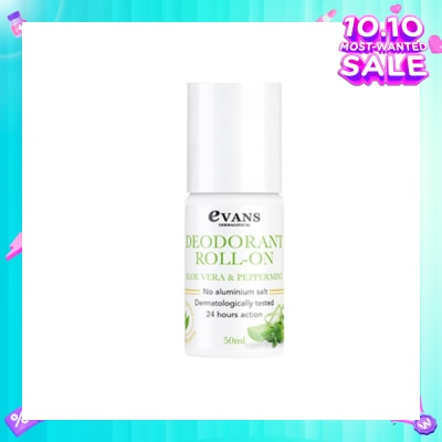 EVANS Deodorant Roll On Aloe Vera & Peppermint 50ml