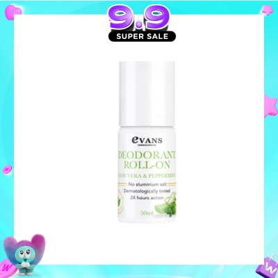 EVANS - Deodorant Roll On Aloe Vera & Peppermint 50ml image