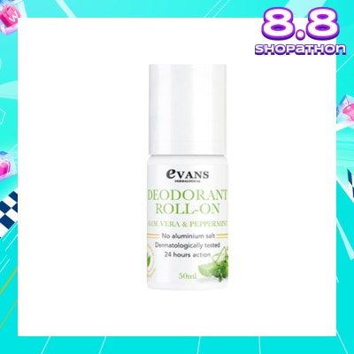 EVANS Deodorant Roll On Aloe Vera & Peppermint 50ml