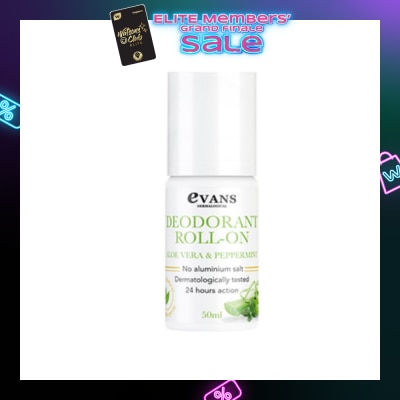 EVANS Deodorant Roll On Aloe Vera & Peppermint 50ml