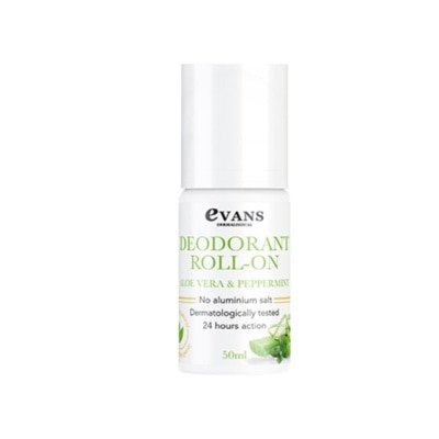 EVANS Deodorant Roll On Aloe Vera & Peppermint 50ml