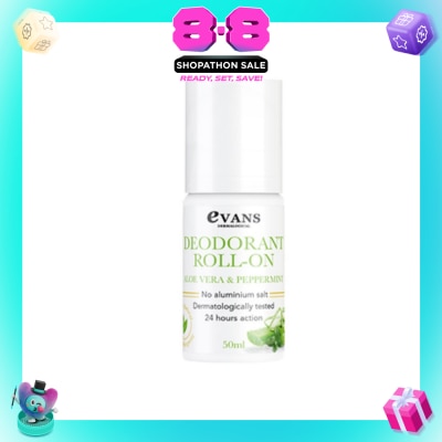 EVANS - Deodorant Roll On Aloe Vera & Peppermint 50ml