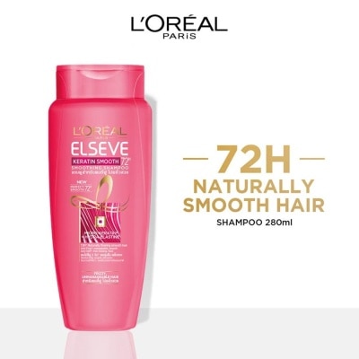 L'OREAL PARIS ELSEVE Keratin Smooth 72Hour Perfecting Soothing Shampoo (For Dry and Frizzy Hair ) 280ml