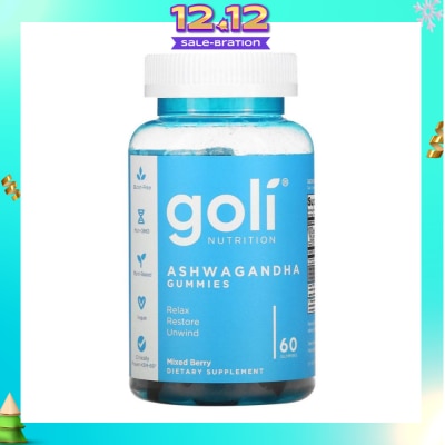 GOLI NUTRITION Ashwagandha Gummies Dietary Supplement Mixed Berry Flavour (For Relax Restore & Unwind) 60s