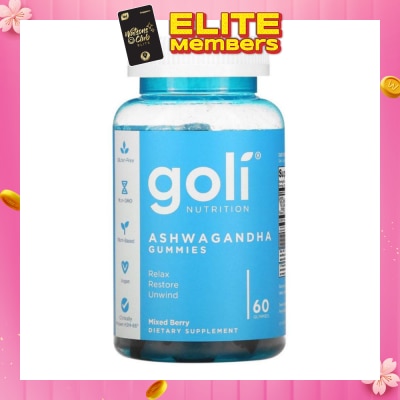 GOLI NUTRITION Ashwagandha Gummies Dietary Supplement Mixed Berry Flavour (For Relax Restore & Unwind) 60s