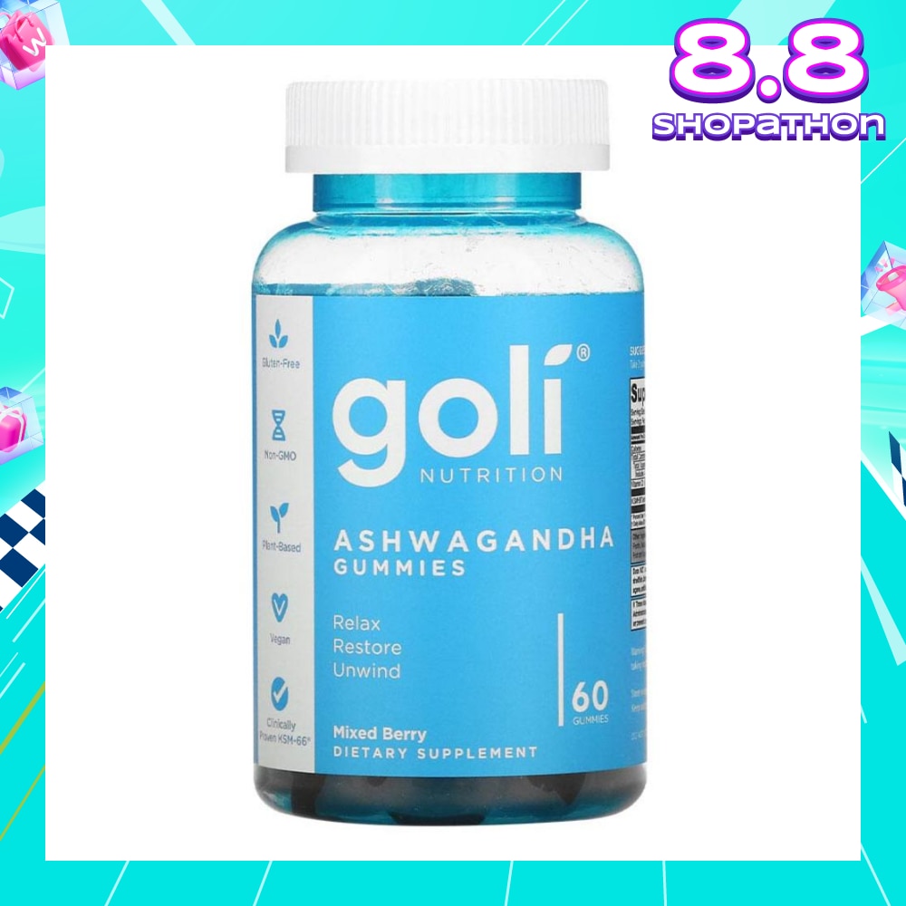 Ashwagandha Gummies Dietary Supplement Mixed Berry Flavour (For Relax Restore & Unwind) 60s