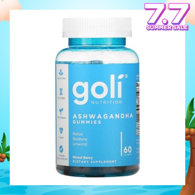 GOLI NUTRITION Ashwagandha Gummies Dietary Supplement Mixed Berry Flavour (For Relax Restore & Unwind) 60s