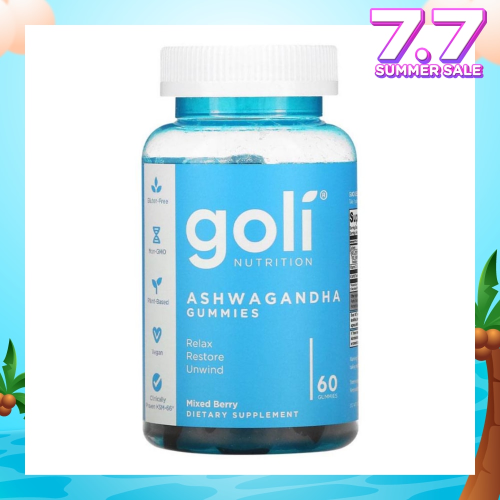 Ashwagandha Gummies Dietary Supplement Mixed Berry Flavour (For Relax Restore & Unwind) 60s