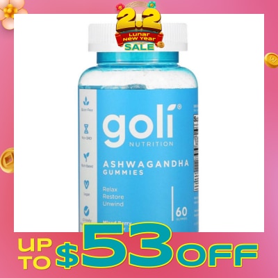 GOLI NUTRITION Ashwagandha Gummies Dietary Supplement Mixed Berry Flavour (For Relax Restore & Unwind) 60s