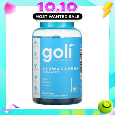 GOLI NUTRITION Ashwagandha Gummies Dietary Supplement Mixed Berry Flavour (For Relax Restore & Unwind) 60s image