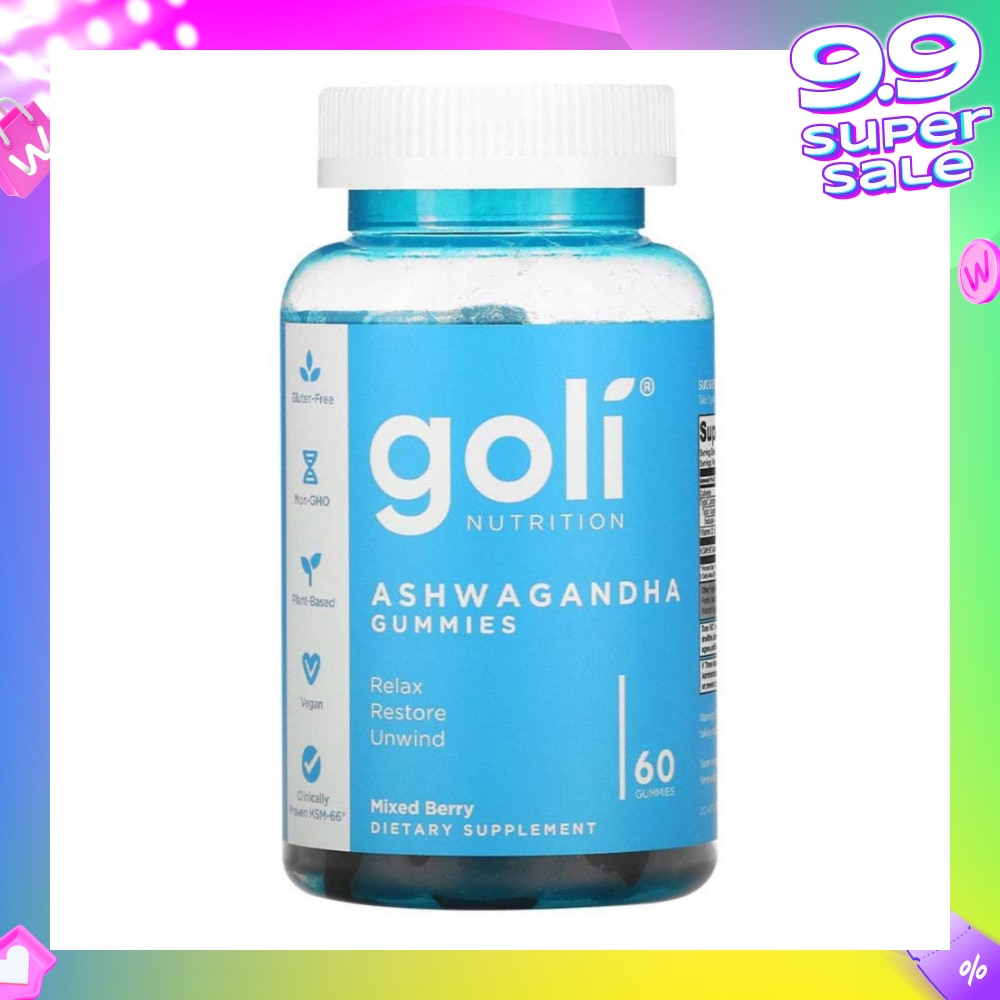 Ashwagandha Gummies Dietary Supplement Mixed Berry Flavour (For Relax Restore & Unwind) 60s