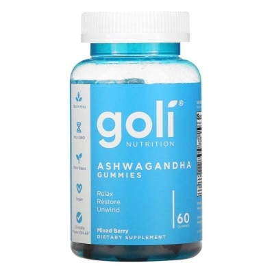 GOLI NUTRITION Ashwagandha Gummies Dietary Supplement Mixed Berry Flavour (For Relax Restore & Unwind) 60s