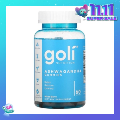 GOLI NUTRITION Ashwagandha Gummies Dietary Supplement Mixed Berry Flavour (For Relax Restore & Unwind) 60s