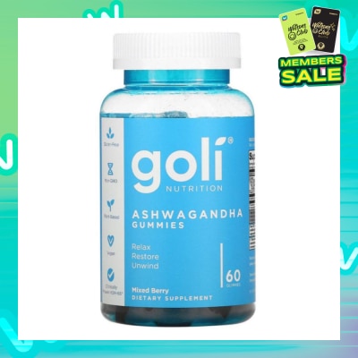 GOLI NUTRITION Ashwagandha Gummies Dietary Supplement Mixed Berry Flavour (For Relax Restore & Unwind) 60s
