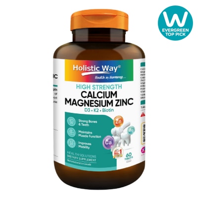 HOLISTIC WAY High Strength Calcium Magnesium Zinc Dietary Supplement Tablet 60s image