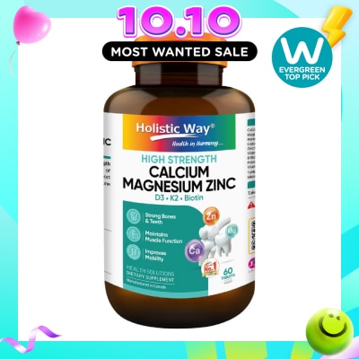 HOLISTIC WAY High Strength Calcium Magnesium Zinc Dietary Supplement Tablet 60s image